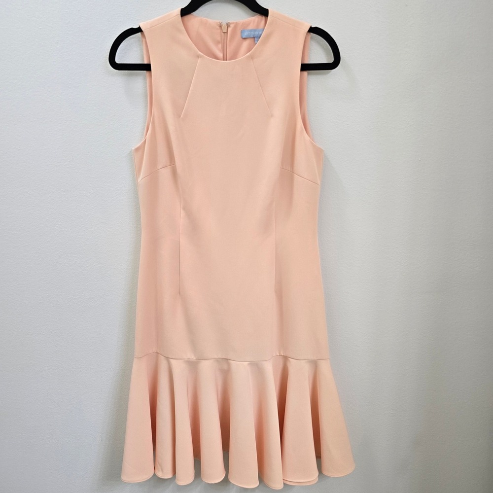 Antonio Melani Peach Sleeveless Flounce Hem‎ Sheath Dress Size 6